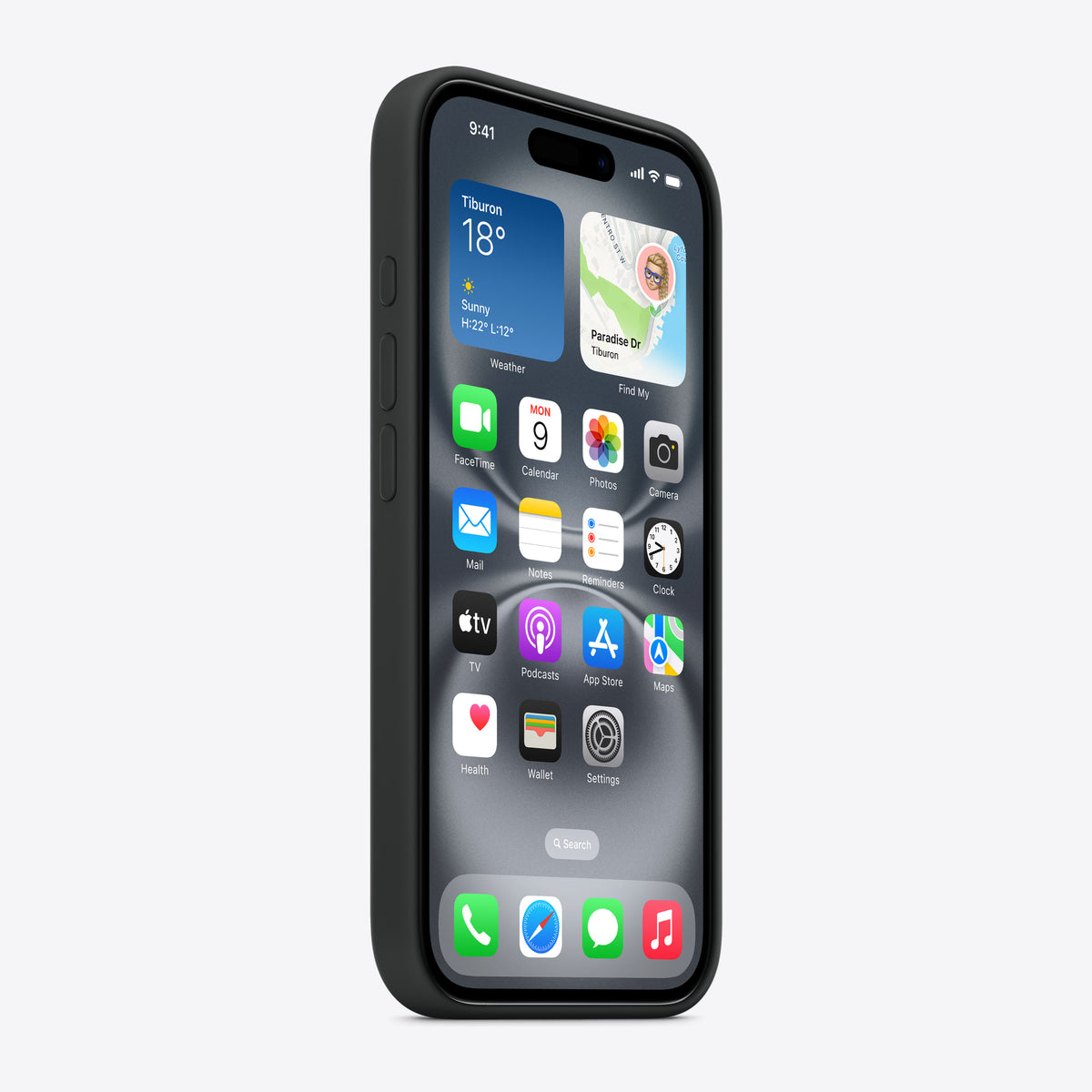 iPhone 16 Silicone Case with MagSafe – Black – View 2