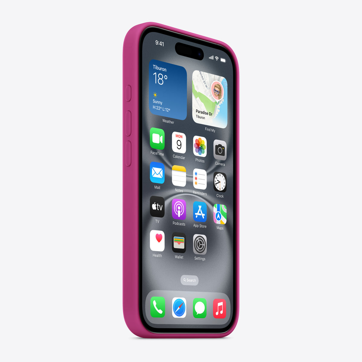 iPhone 16 Silicone Case with MagSafe – Fuchsia – View 2