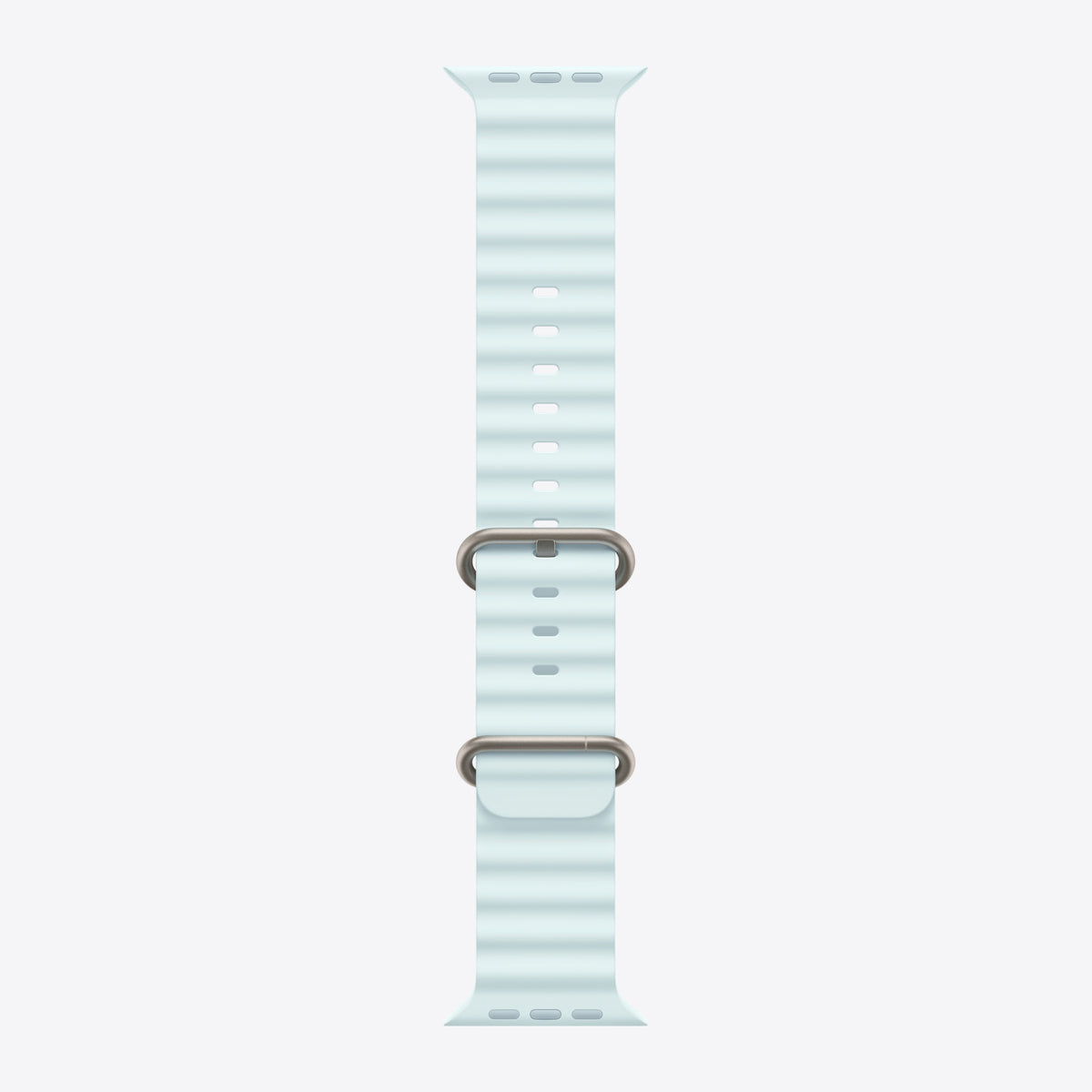 Armband für Smartwatch - 49 mm, natürliche Titan-Oberfläche - 130 - 200 mm - Eisblau