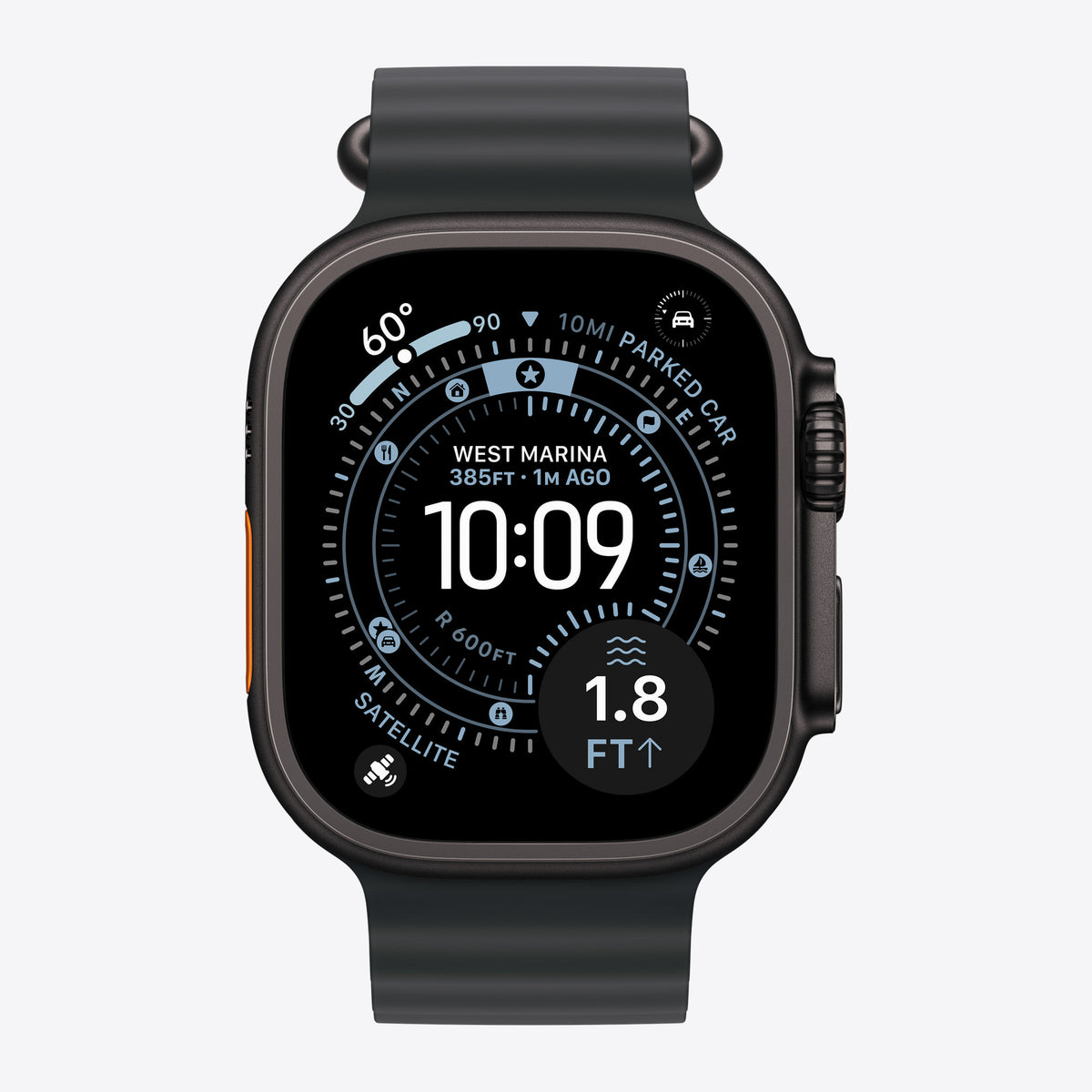 Verlängerung für 49 mm Ocean Armband Halbtransparentes Schwarz Schwarz – Ansicht 3