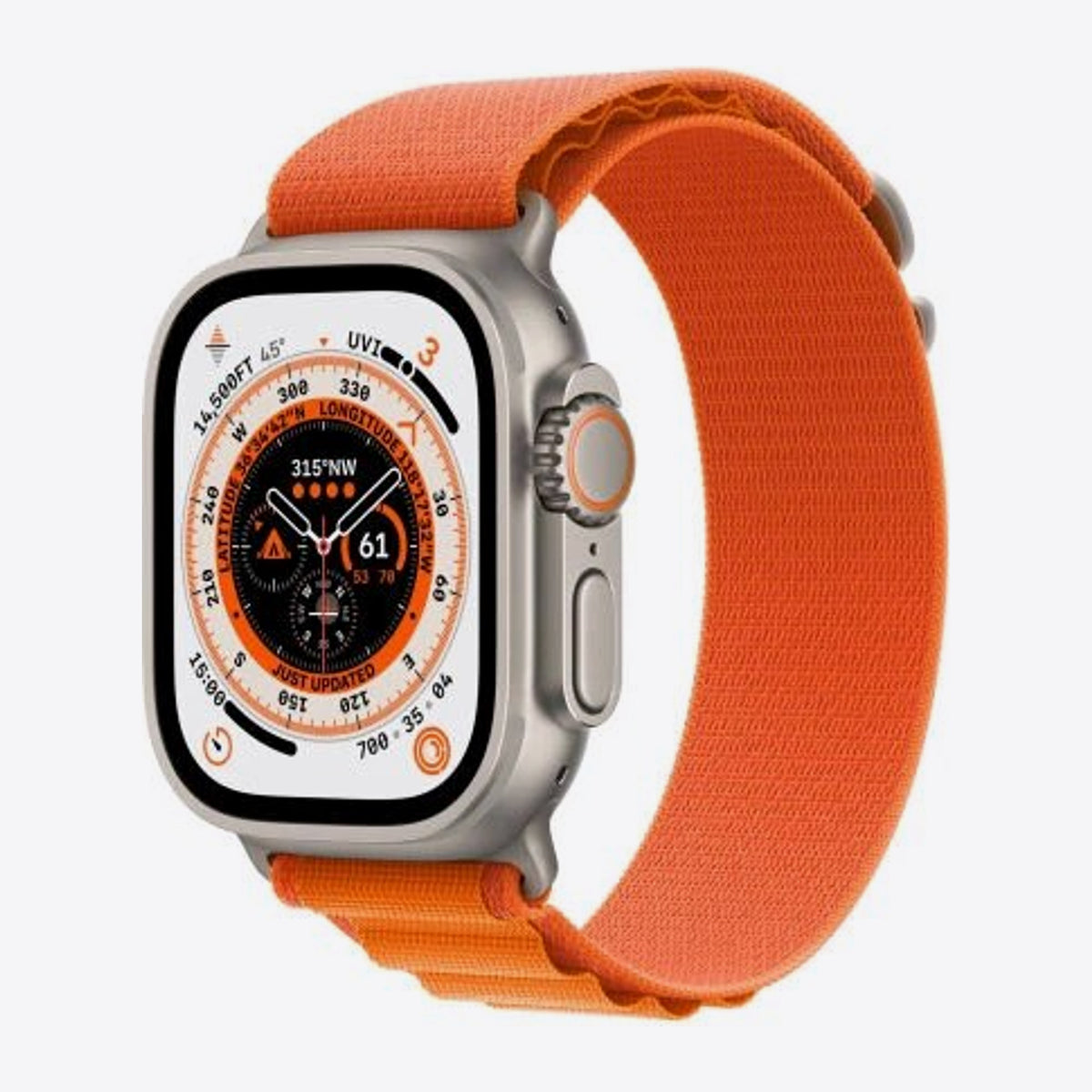 Gebraucht: Apple Watch Ultra (2022, Titan, 49 mm, GPS + Cellular), Titan Natur – Foto 1