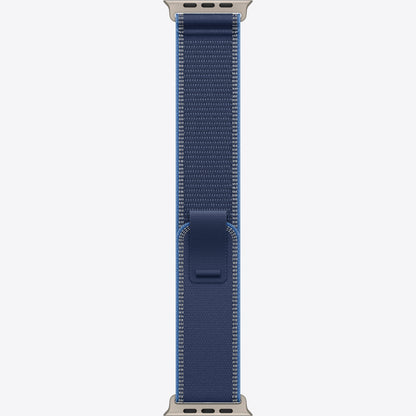 Loop für Smartwatch - 49 mm, natürliche Titan-Oberfläche - Größe S/M - blau/leuchtendes Blau - für Watch Hermès Series 9, SE 3, Series 10, Series 11, Series 8, Series 9, Ultra 2, Ult
