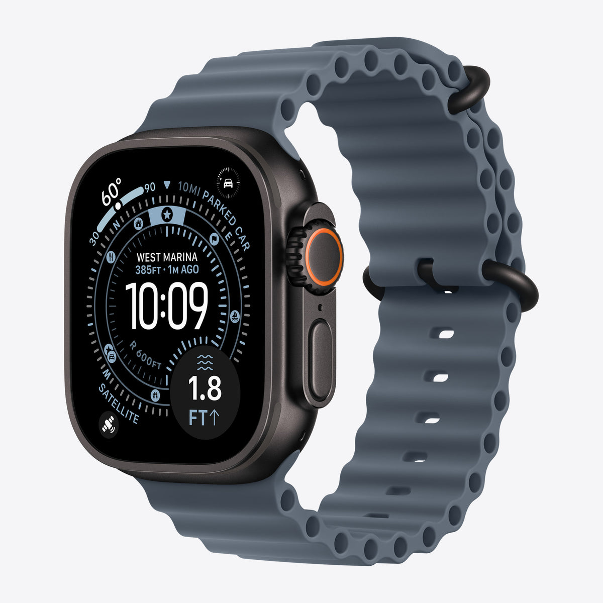 Armbandverlängerung für Smartwatch - 49 mm, schwarze Titanfassung - 130 - 250 mm - Ankerblau - für Watch Hermès Series 9, SE 3, Series 10, Series 11, Series 8, Series 9, Ultra 2, Ult – Ansicht 2