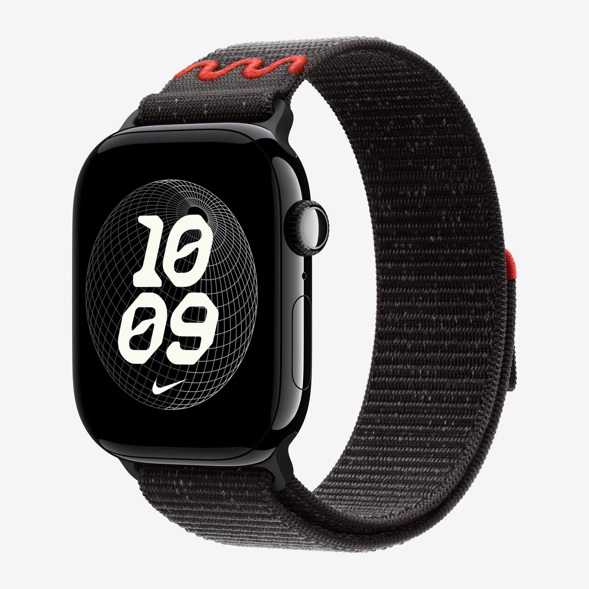Apple Nike - Loop für Smartwatch - 46mm - 145 - 220 mm - schwarz - für Watch Hermès Series 9, SE 3, Series 10, Series 11, Series 8, Series 9, Ultra 2, Ultra 3 – Ansicht 2