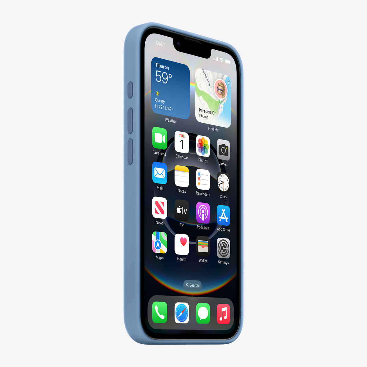 iPhone 16e Silicone Case – Winter Blue – View 2