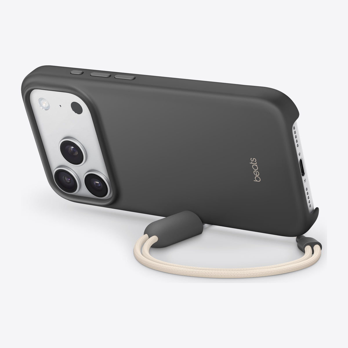 Beats iPhone 17 Pro Kickstand Case mit MagSafe und Kamerasteuerung – Granitgrau – Rückansicht