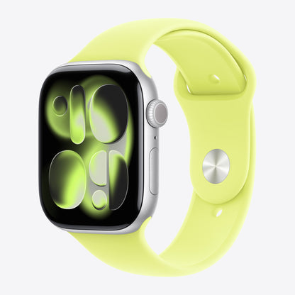 Armband für Smartwatch - 46mm - M/L (für Handgelenke 160 - 210 mm) - Neongelb - für Watch Hermès Series 9, SE 3, Series 10, Series 11, Series 8, Series 9, Ultra 2, Ultra 3