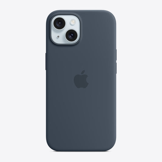 iPhone 15 Silicone Case with MagSafe – Storm Blue