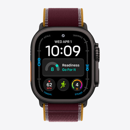 Loop für Smartwatch - 49 mm, schwarze Titanfassung - Größe M/L - Weinrot