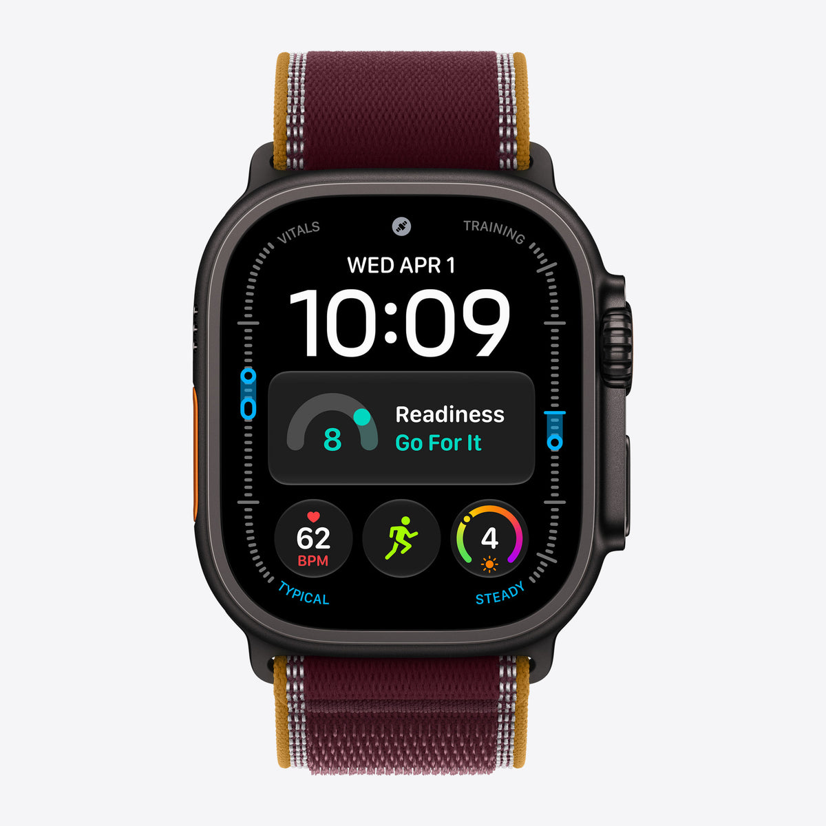 49mm Burgundy Trail Loop – S/M Black Titanium – View 3