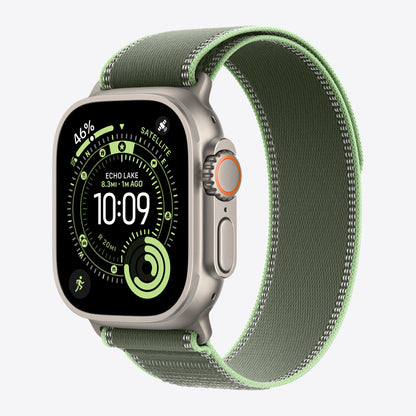 Loop für Smartwatch - 49 mm, natürliche Titan-Oberfläche - Größe S/M - grün/neon - für Watch Hermès Series 9, SE 3, Series 10, Series 11, Series 8, Series 9, Ultra 2, Ultra 3
