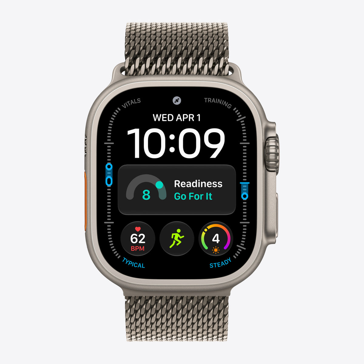 49 mm Milanaise Armband Titan Natur – L – Ansicht 3