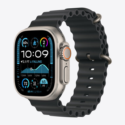 Uhrenarmbandverlängerung für Smartwatch - 49 mm, natürliche Titan-Oberfläche - 130 - 250 mm - Schwarz