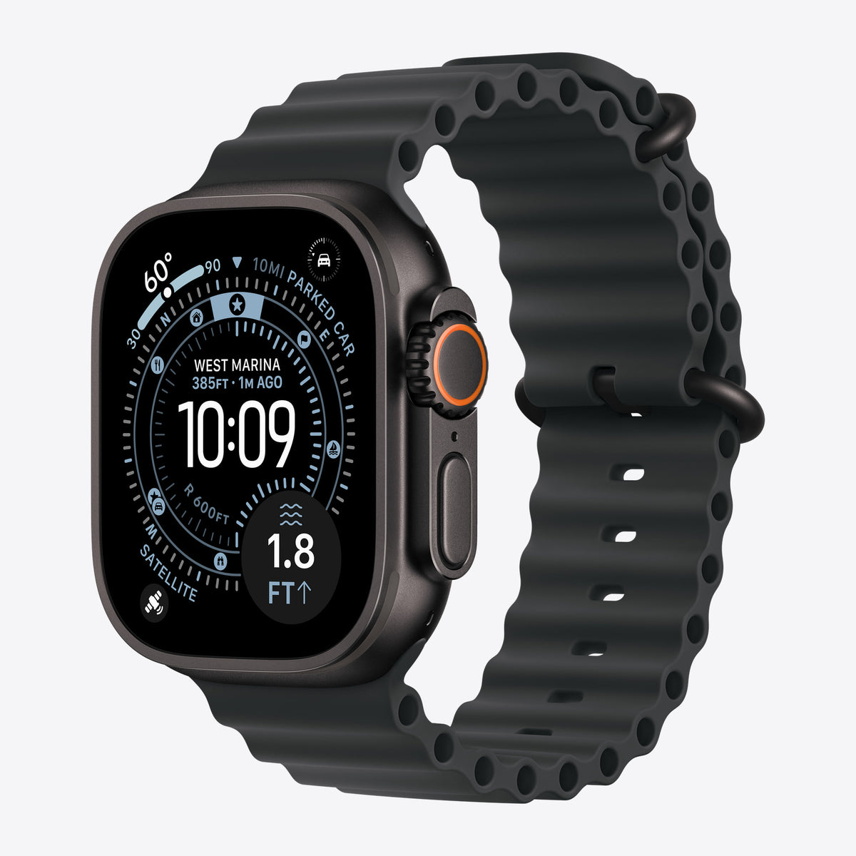 Verlängerung für 49 mm Ocean Armband Halbtransparentes Schwarz Schwarz – Ansicht 2