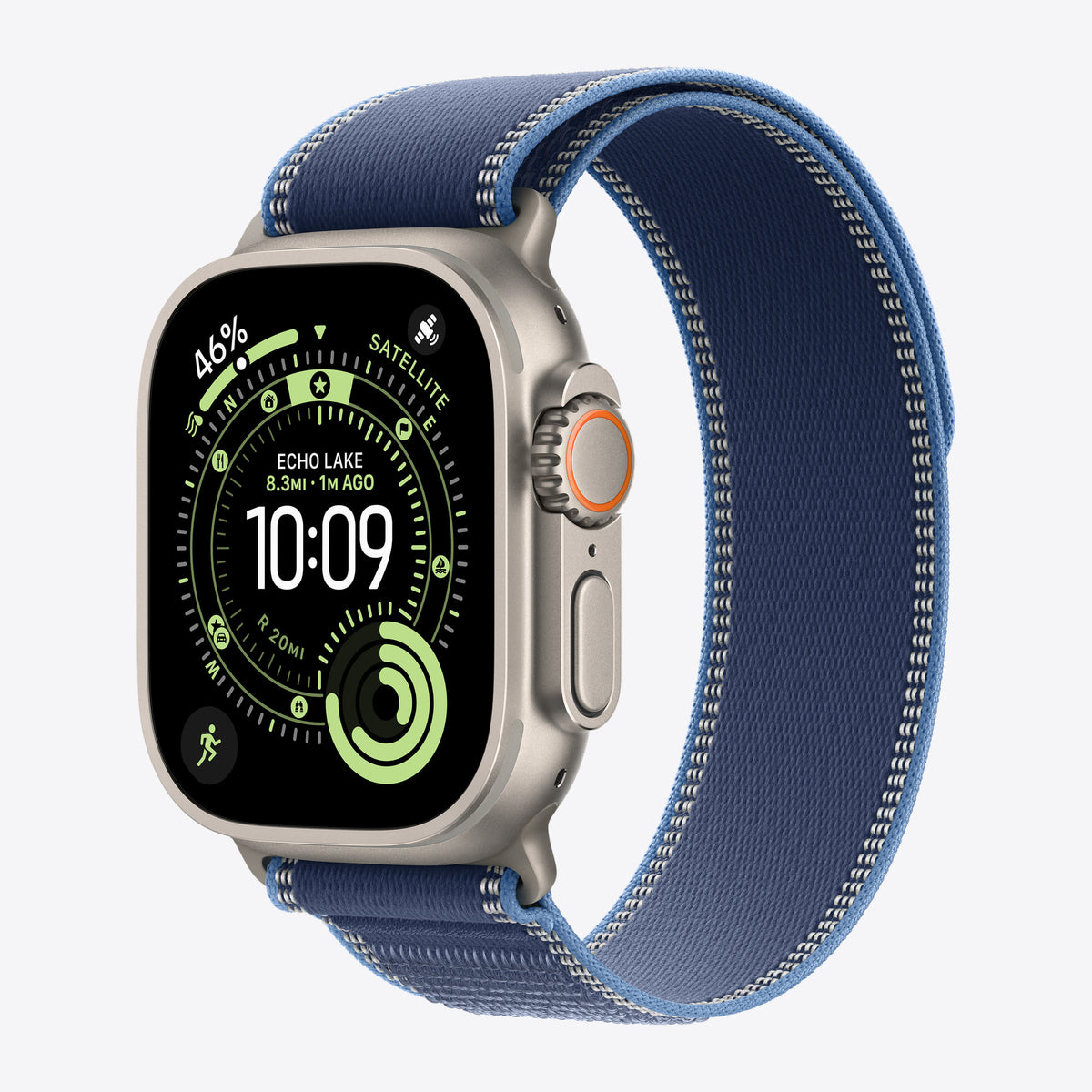 Loop für Smartwatch - 49 mm, natürliche Titan-Oberfläche - Größe S/M - blau/leuchtendes Blau - für Watch Hermès Series 9, SE 3, Series 10, Series 11, Series 8, Series 9, Ultra 2, Ult – Ansicht 2