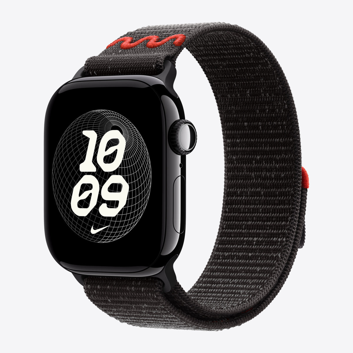 Apple Nike - Loop für Smartwatch - 42mm - 130 - 190 mm - schwarz - für Watch Hermès Series 7, Hermès Series 9, SE 3, Series 10, Series 11, Series 8, Series 9 – Ansicht 2