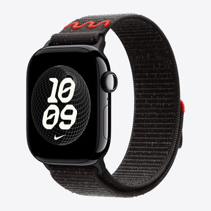 Apple Nike - Loop für Smartwatch - 42mm - 130 - 190 mm - schwarz - für Watch Hermès Series 7, Hermès Series 9, SE 3, Series 10, Series 11, Series 8, Series 9
