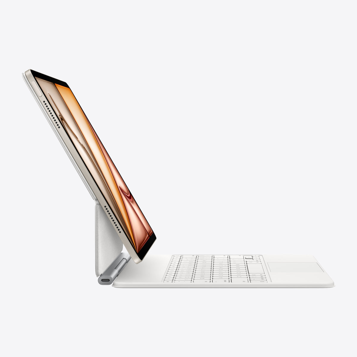Magic Keyboard for iPad Air 13-inch (M4) – German – White – Side view