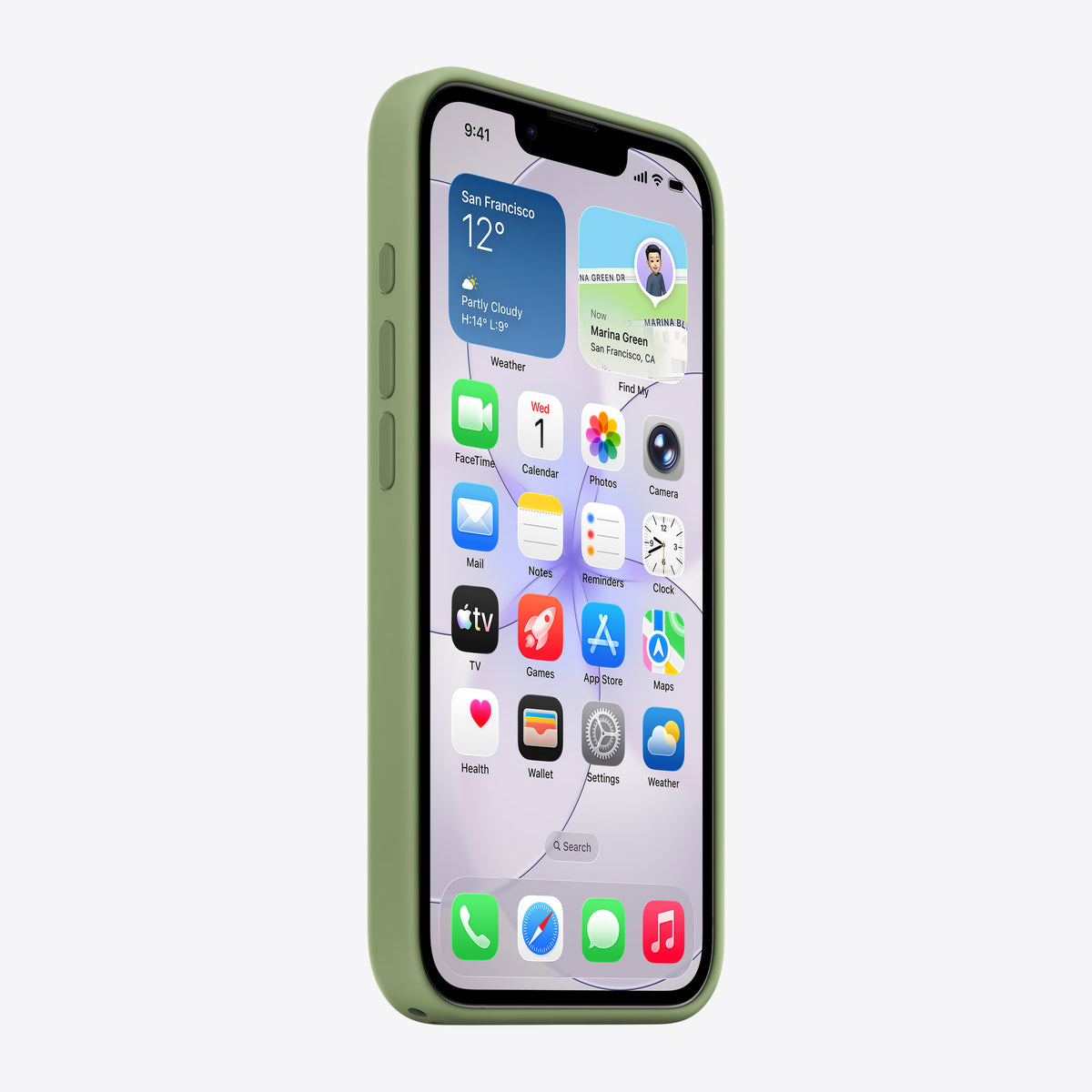 iPhone 17e Silicone Case with MagSafe – Light Moss – View 2