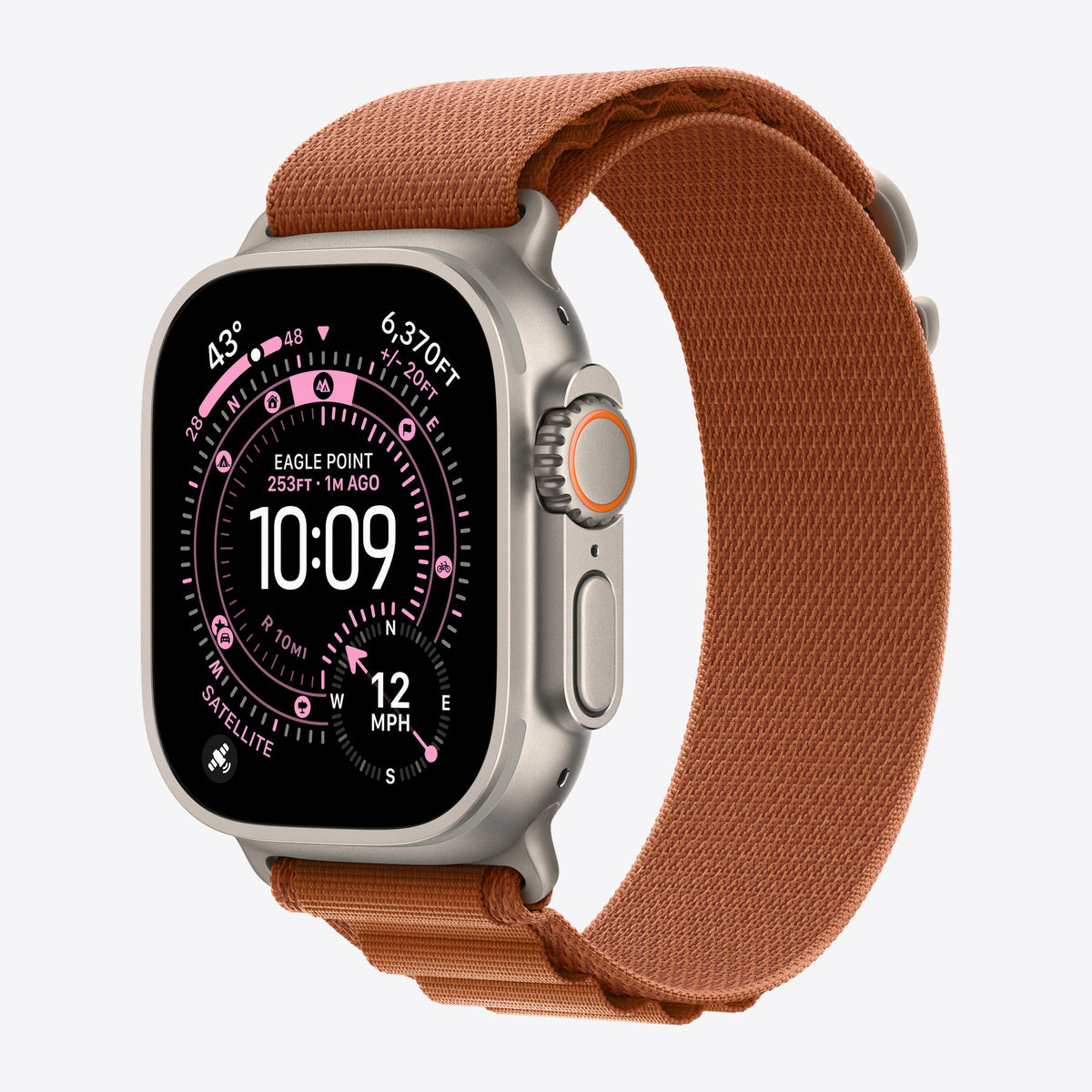 Loop für Smartwatch - 49 mm, natürliche Titan-Oberfläche - Größe S - Terra cotta - für Watch Hermès Series 9, SE 3, Series 10, Series 11, Series 8, Series 9, Ultra 2, Ultra 3 – Ansicht 2