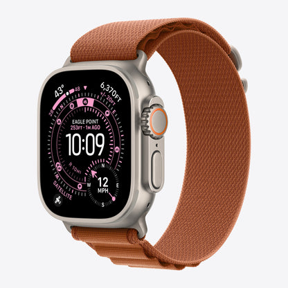 Loop für Smartwatch - 49 mm, natürliche Titan-Oberfläche - Größe S - Terra cotta - für Watch Hermès Series 9, SE 3, Series 10, Series 11, Series 8, Series 9, Ultra 2, Ultra 3