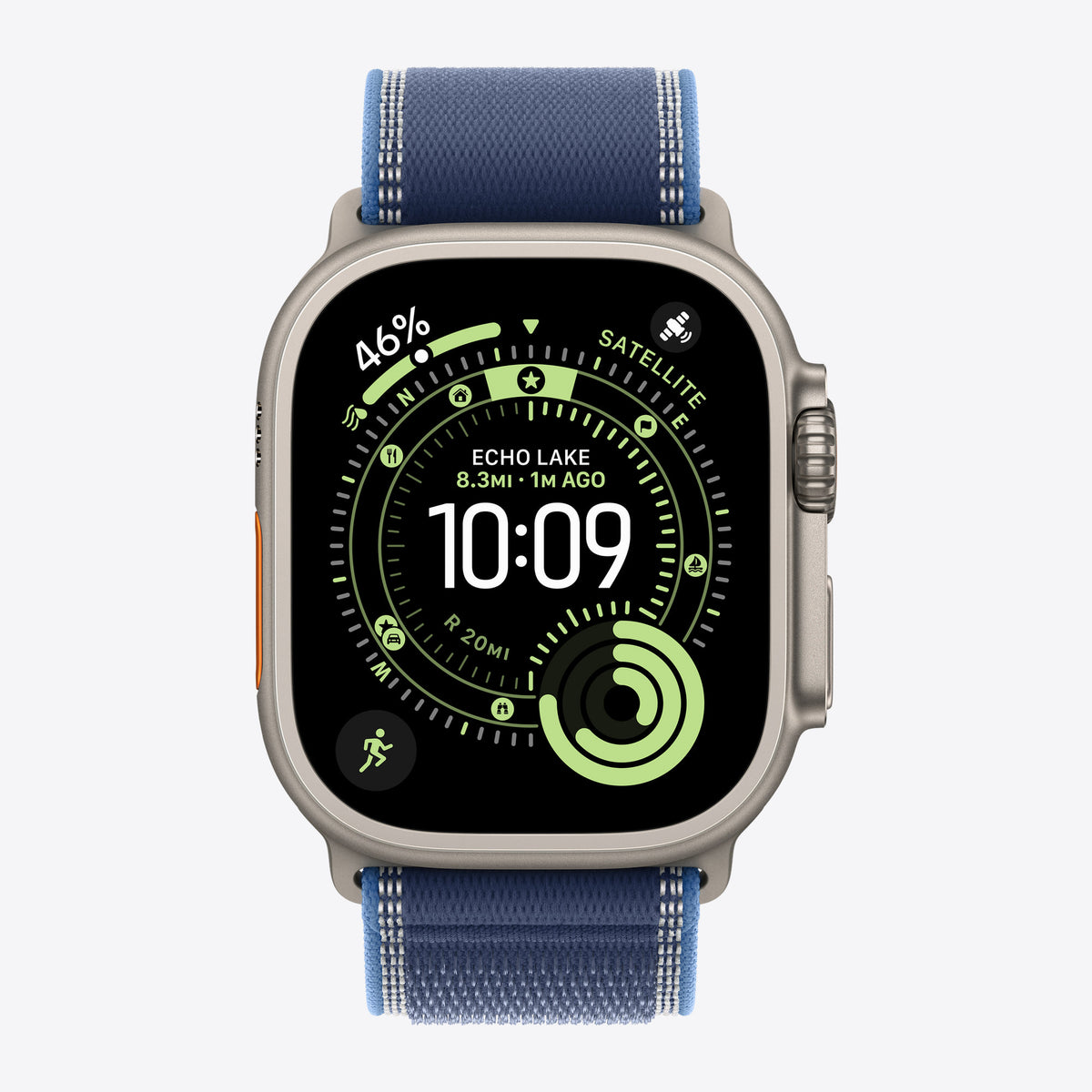 Loop für Smartwatch - 49 mm, natürliche Titan-Oberfläche - Größe M/L - blau/leuchtendes Blau - für Watch Hermès Series 9, SE 3, Series 10, Series 11, Series 8, Series 9, Ultra 2, Ult – Ansicht 3