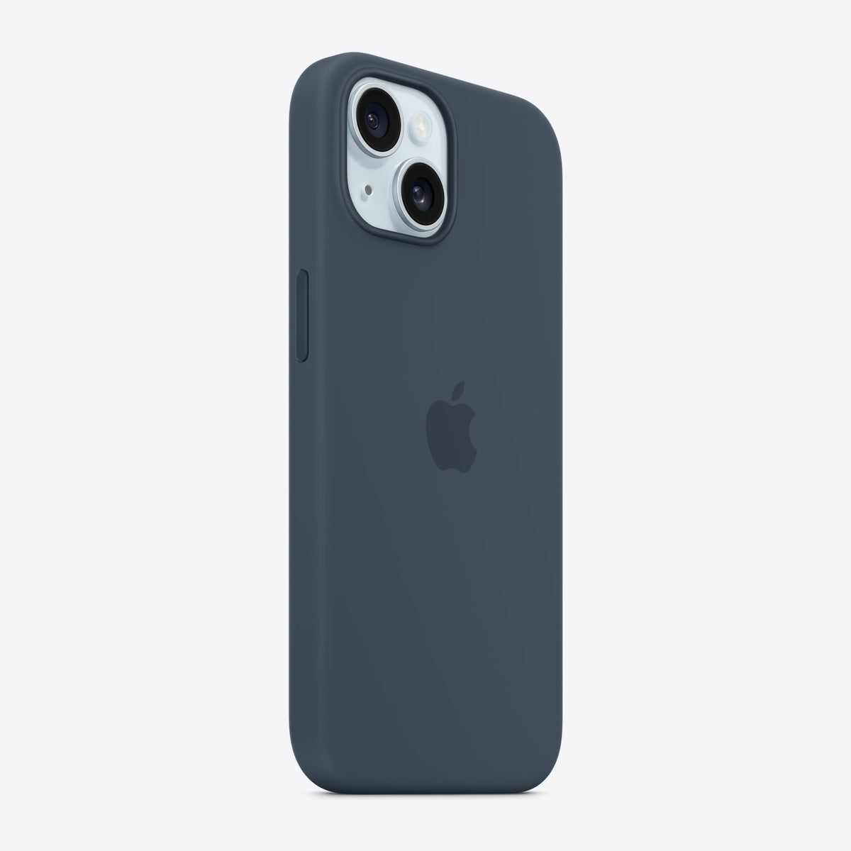 iPhone 15 Silicone Case with MagSafe – Storm Blue – Rear view