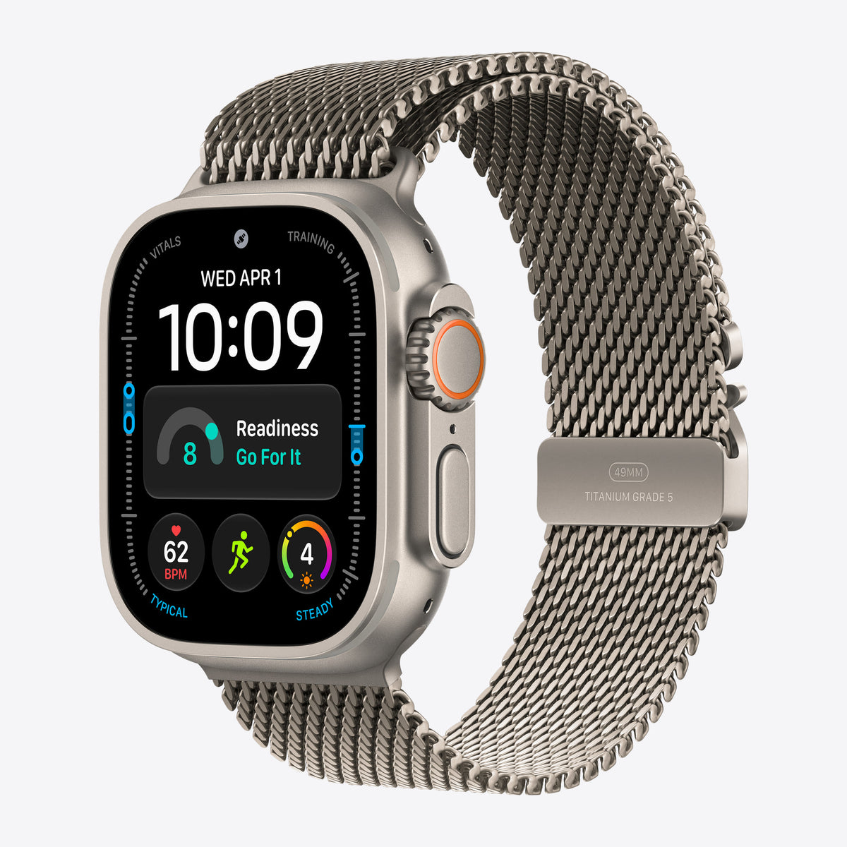 49 mm Milanaise Armband Titan Natur – M – Ansicht 2
