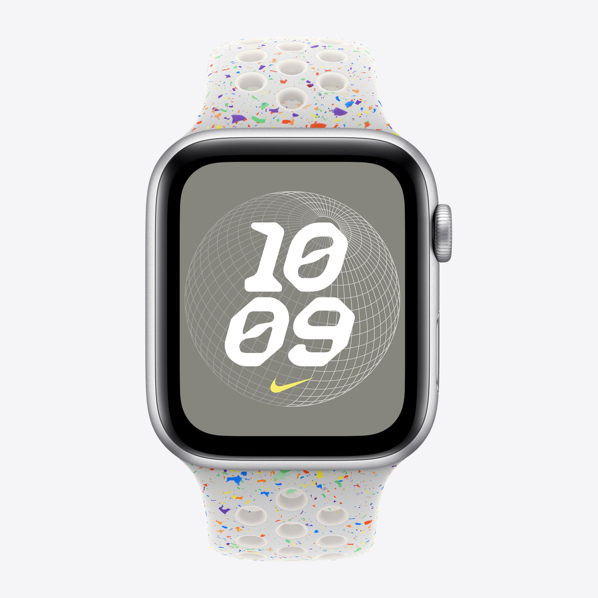 Apple Nike - Armband für Smartwatch - 46mm - M/L (für Handgelenke 160 - 210 mm) - reines Platin – Ansicht 3