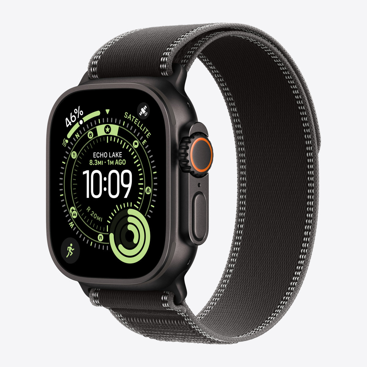 Loop für Smartwatch - 49 mm, schwarze Titanfassung - Größe S/M - Schwarz / Holzkohle - für Watch Hermès Series 9, SE 3, Series 10, Series 11, Series 8, Series 9, Ultra 2, Ultra 3 – Ansicht 2