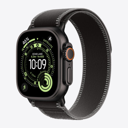 Loop für Smartwatch - 49 mm, schwarze Titanfassung - Größe S/M - Schwarz / Holzkohle - für Watch Hermès Series 9, SE 3, Series 10, Series 11, Series 8, Series 9, Ultra 2, Ultra 3