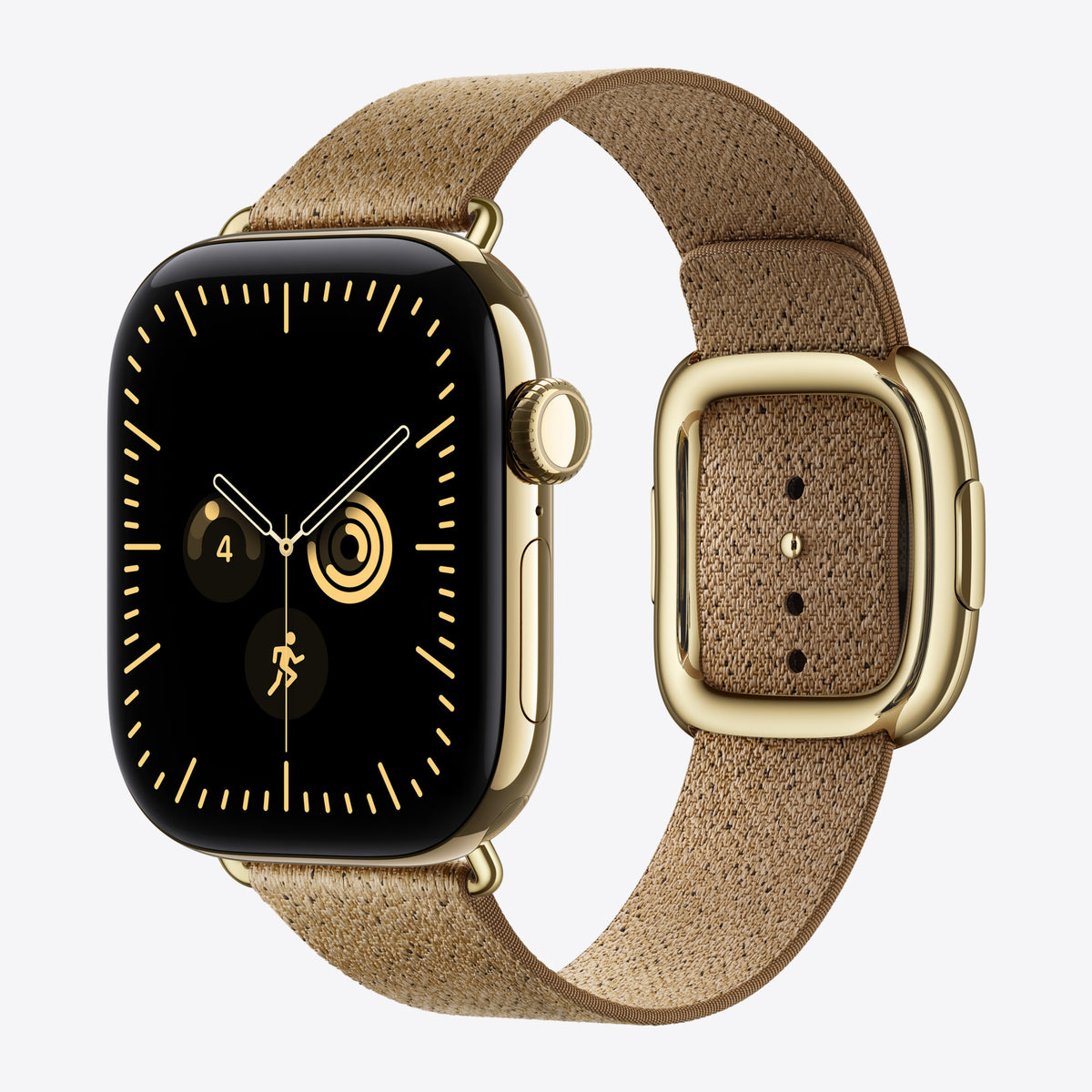 42 mm Armband mit Moderner Schließe Kamelbraun – Medium – Ansicht 2