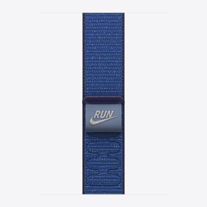 Apple Nike - Loop für Smartwatch - 46mm - 145 - 220 mm - blaues Band - für Watch Hermès Series 9, SE 3, Series 10, Series 11, Series 8, Series 9, Ultra 2, Ultra 3