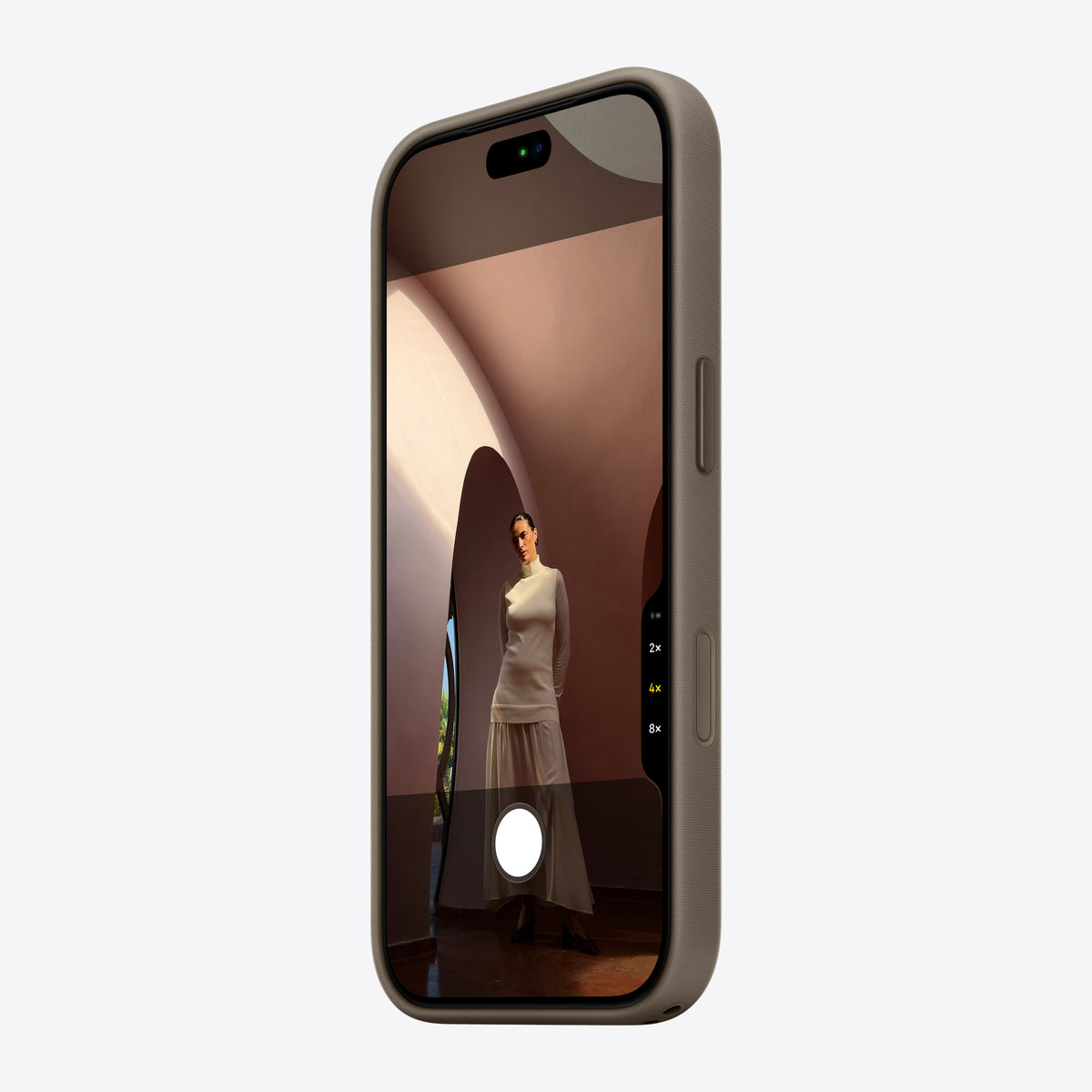 iPhone 18 Pro TechWoven Case with MagSafe – Taupe – Side view