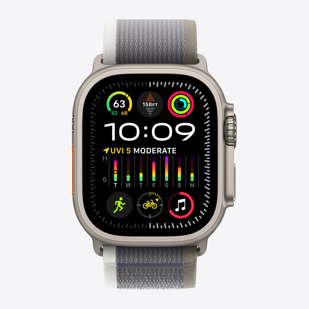 Loop für Smartwatch - 49 mm - Größe S/M - Grau, grün – Ansicht 3