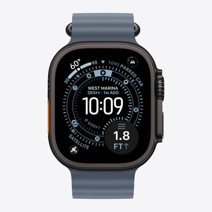 Armbandverlängerung für Smartwatch - 49 mm, schwarze Titanfassung - 130 - 250 mm - Ankerblau - für Watch Hermès Series 9, SE 3, Series 10, Series 11, Series 8, Series 9, Ultra 2, Ult