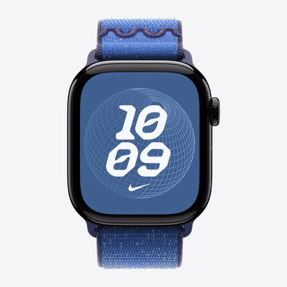 Apple Nike - Loop for Smartwatch - 42mm - 130 - 190mm - blaues Band - for Watch Hermès Series 7, Hermès Series 9, SE 3, Series 10, Series 11, Series 8, Series 9