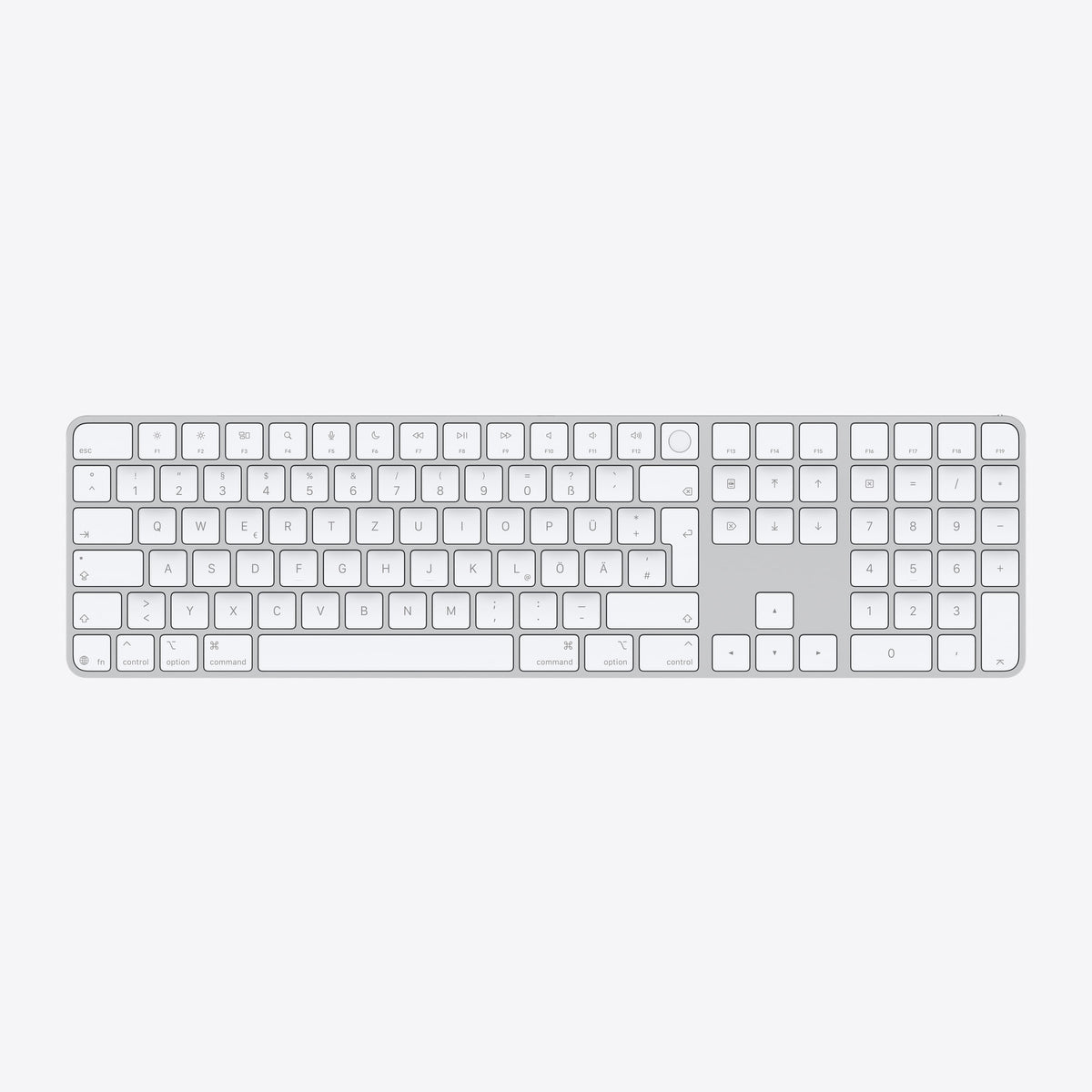 Magic Keyboard with Touch ID and Numeric Keypad for Mac models with Apple silicon (USB-C) – German – White Keys