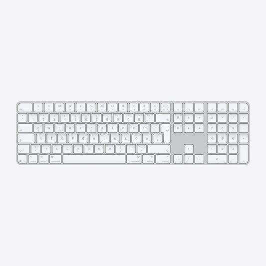Magic Keyboard mit Touch ID und Ziffernblock für Mac Modelle mit Apple Chip (USB-C) – Deutsch – Weiße Tasten
