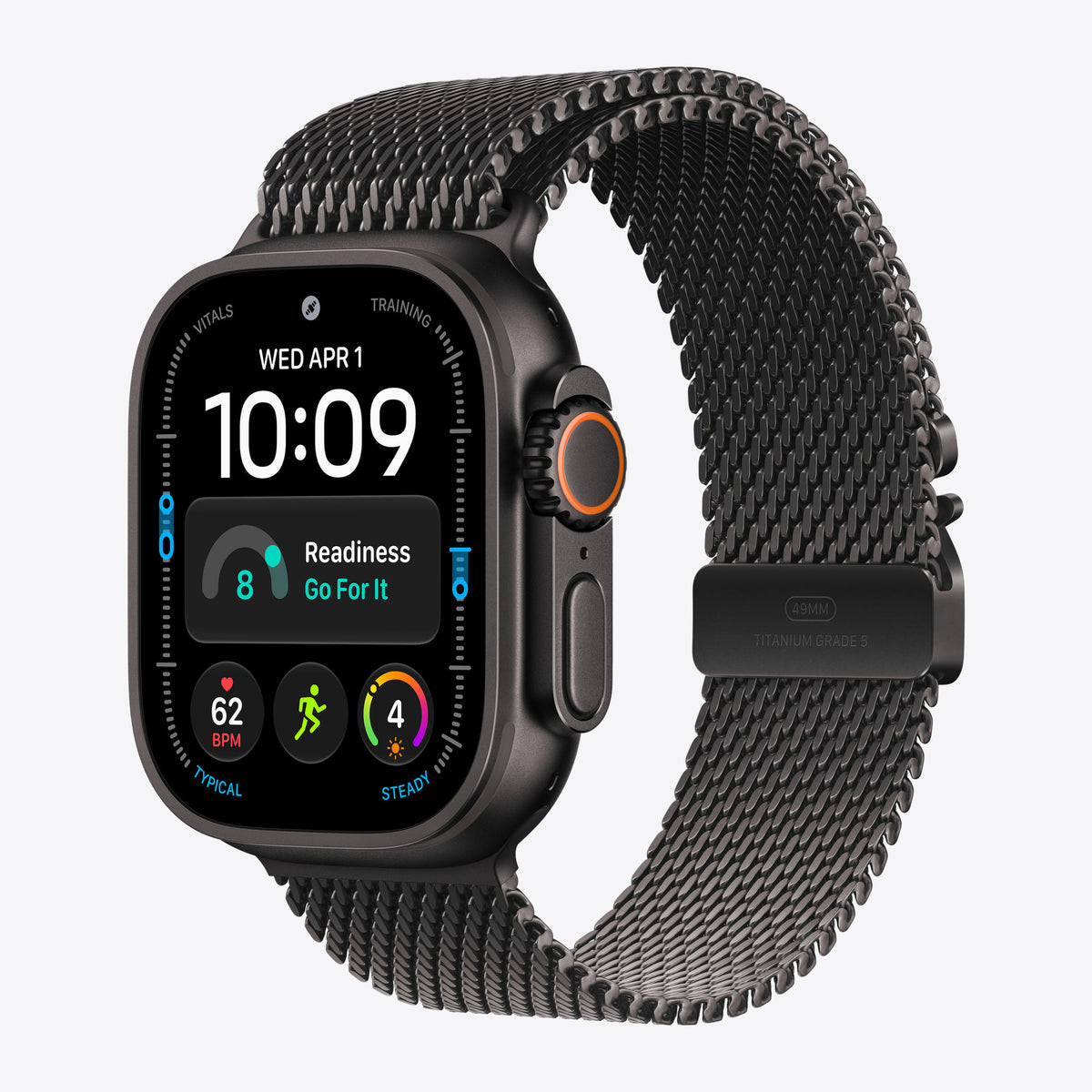 49 mm Milanaise Armband Titan Schwarz – S – Ansicht 2