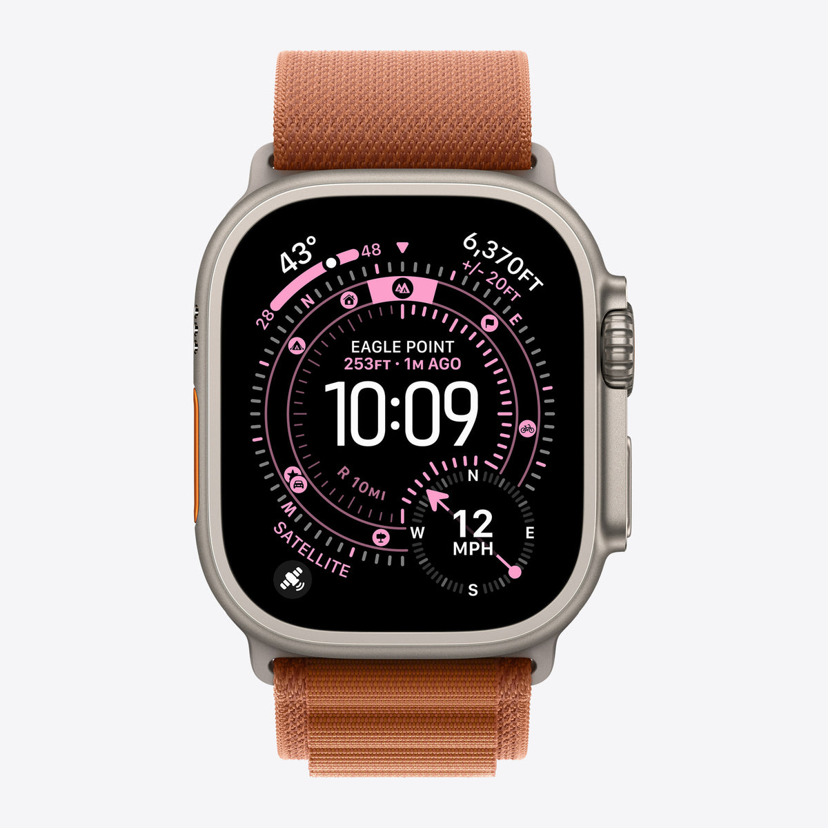 Loop für Smartwatch - 49 mm, natürliche Titan-Oberfläche - Größe S - Terra cotta - für Watch Hermès Series 9, SE 3, Series 10, Series 11, Series 8, Series 9, Ultra 2, Ultra 3 – Ansicht 3
