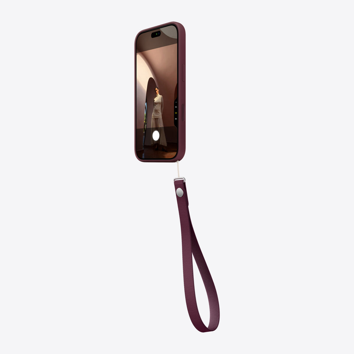 Wrist Strap – Burgundy – Side view
