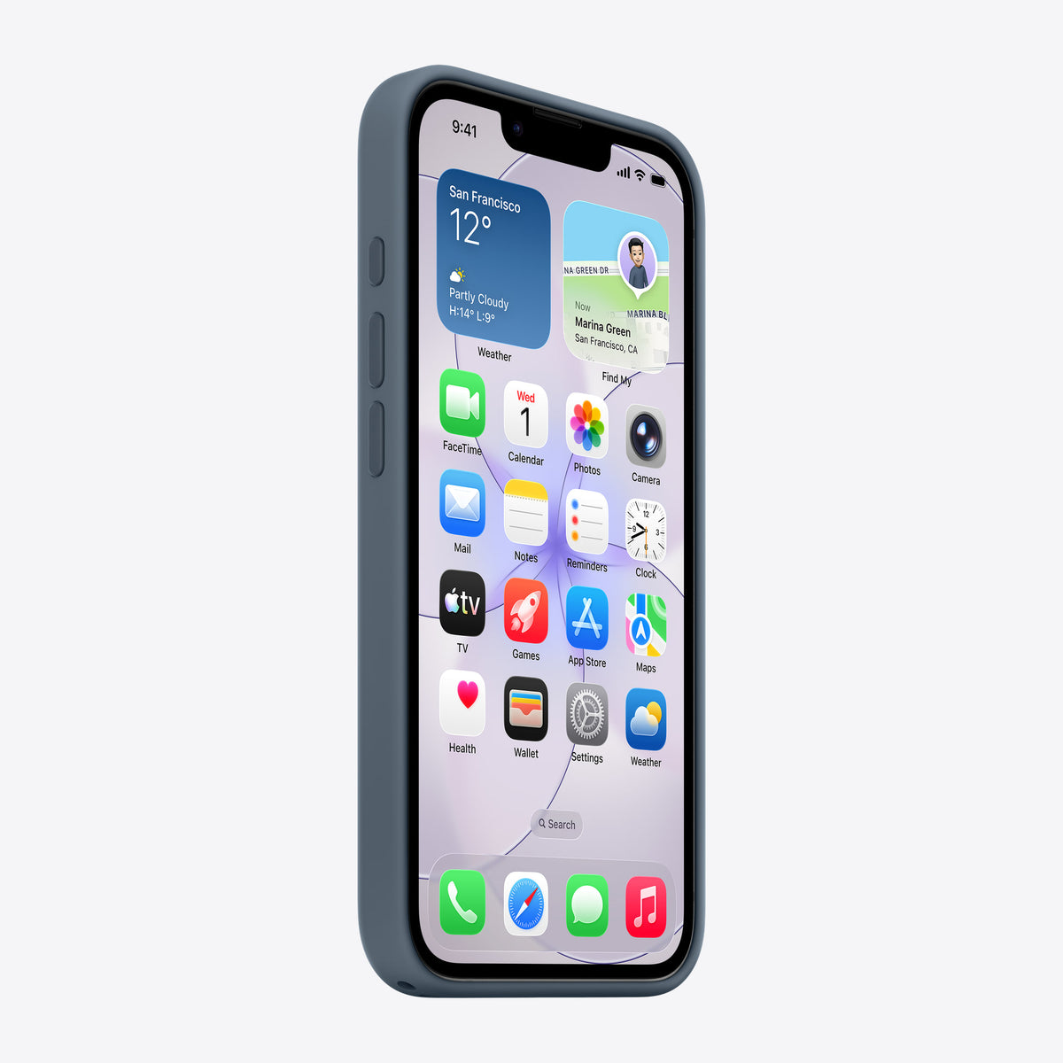 iPhone 17e Silicone Case with MagSafe – Anchor Blue – View 2