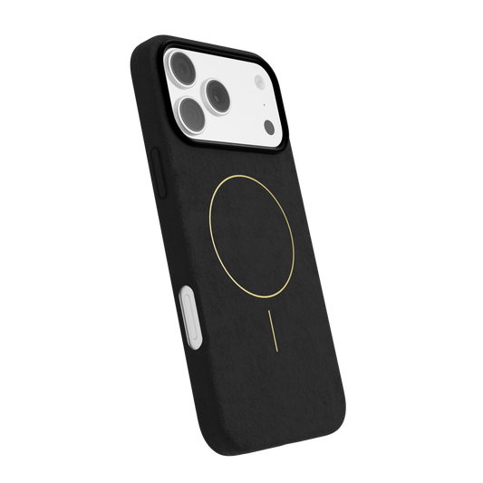 CompuMac Mikrofaser-Hülle in Wildleder-Optik für iPhone 17 – Schwarz