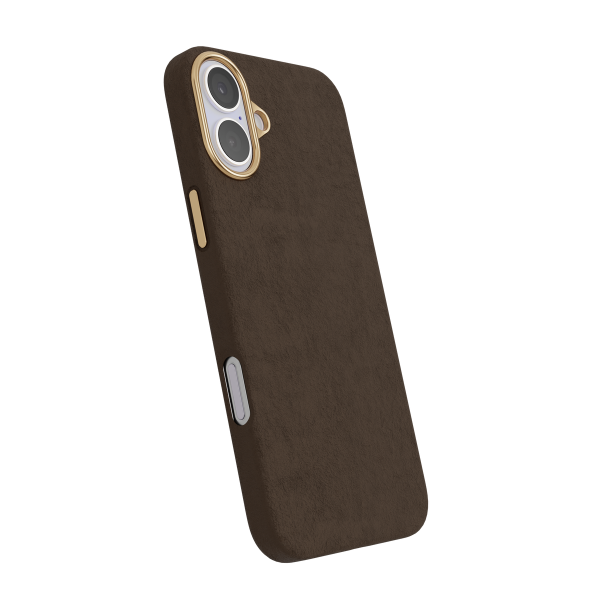 CompuMac Microfiber Suede-Look Case for iPhone 16 – Light Brown