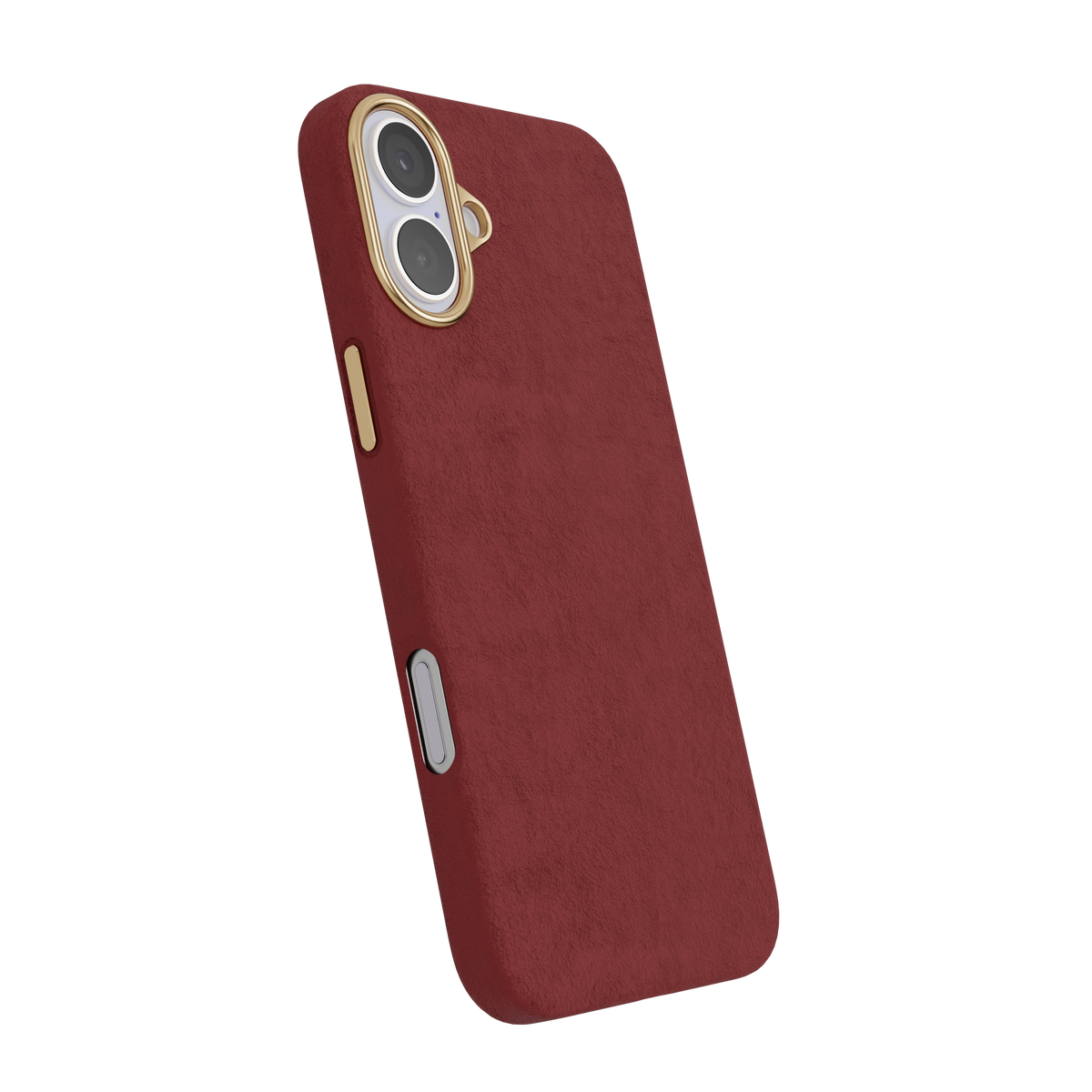 CompuMac Microfiber Suede-Look Case for iPhone 16 – Red