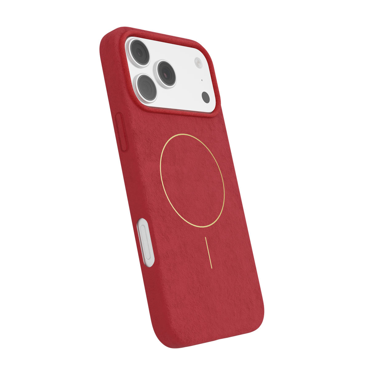 CompuMac Microfiber Suede-Look Case for iPhone 17 – Red