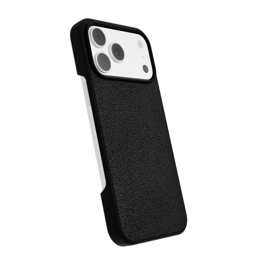 CompuMac Premium-Lederhülle für iPhone 17 – Pure Black